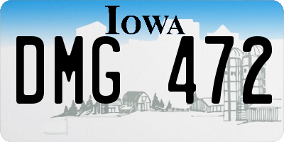 IA license plate DMG472