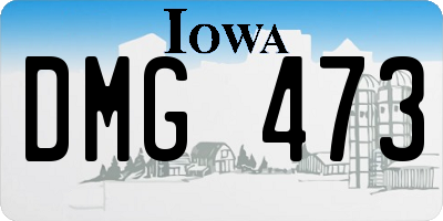 IA license plate DMG473