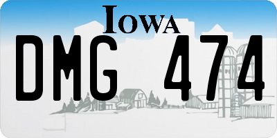 IA license plate DMG474