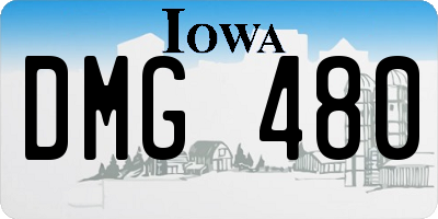 IA license plate DMG480