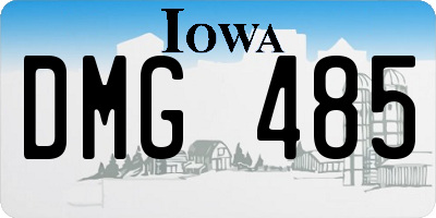 IA license plate DMG485