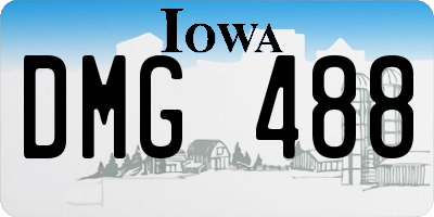 IA license plate DMG488