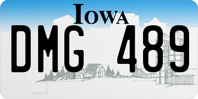 IA license plate DMG489