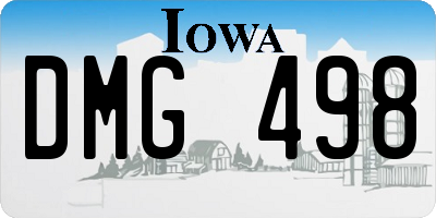 IA license plate DMG498