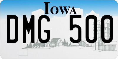 IA license plate DMG500