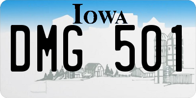 IA license plate DMG501