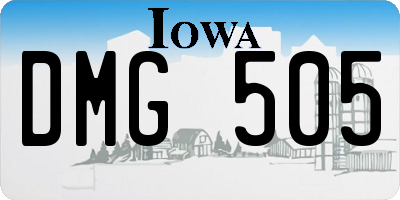 IA license plate DMG505