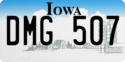 IA license plate DMG507