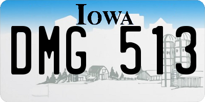 IA license plate DMG513
