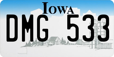 IA license plate DMG533