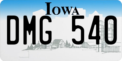 IA license plate DMG540
