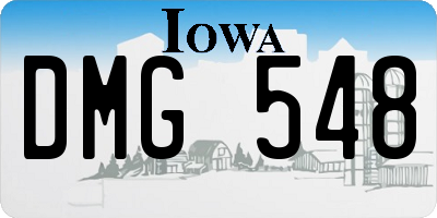 IA license plate DMG548