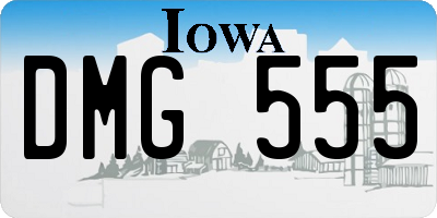 IA license plate DMG555
