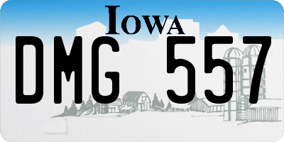 IA license plate DMG557