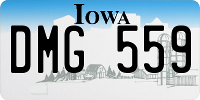 IA license plate DMG559