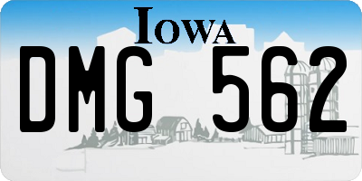 IA license plate DMG562