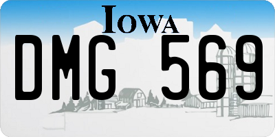 IA license plate DMG569