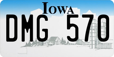 IA license plate DMG570