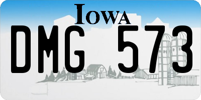 IA license plate DMG573