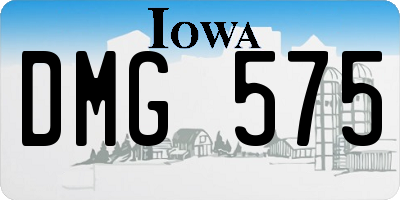 IA license plate DMG575