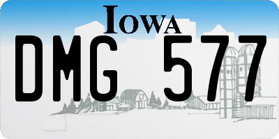 IA license plate DMG577