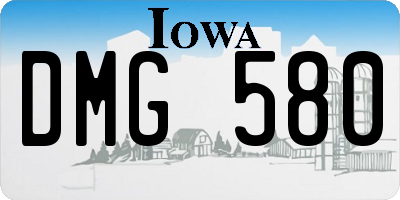 IA license plate DMG580