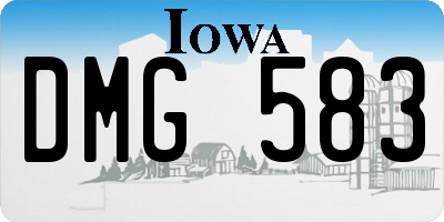 IA license plate DMG583