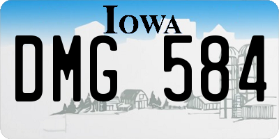 IA license plate DMG584