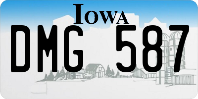 IA license plate DMG587