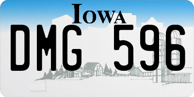 IA license plate DMG596