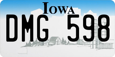 IA license plate DMG598