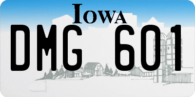 IA license plate DMG601