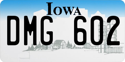 IA license plate DMG602