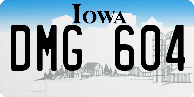 IA license plate DMG604