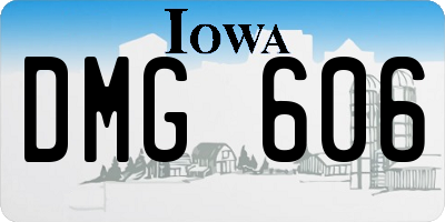 IA license plate DMG606