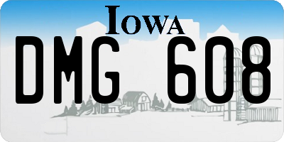 IA license plate DMG608