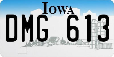 IA license plate DMG613