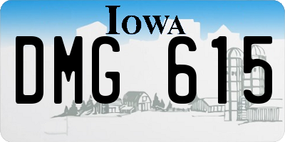 IA license plate DMG615