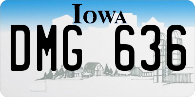 IA license plate DMG636