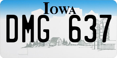 IA license plate DMG637
