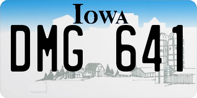 IA license plate DMG641