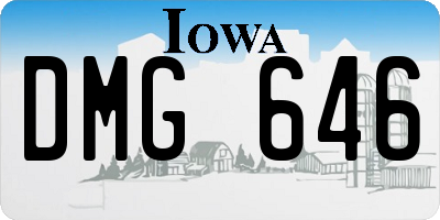 IA license plate DMG646