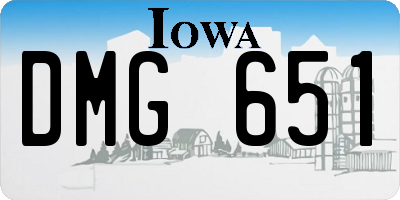 IA license plate DMG651