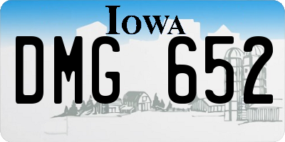 IA license plate DMG652