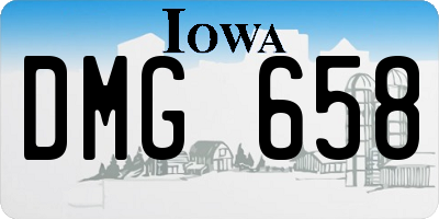 IA license plate DMG658
