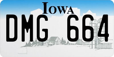 IA license plate DMG664