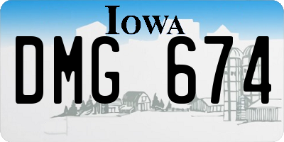 IA license plate DMG674