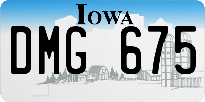 IA license plate DMG675