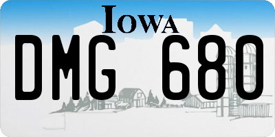 IA license plate DMG680