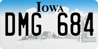 IA license plate DMG684